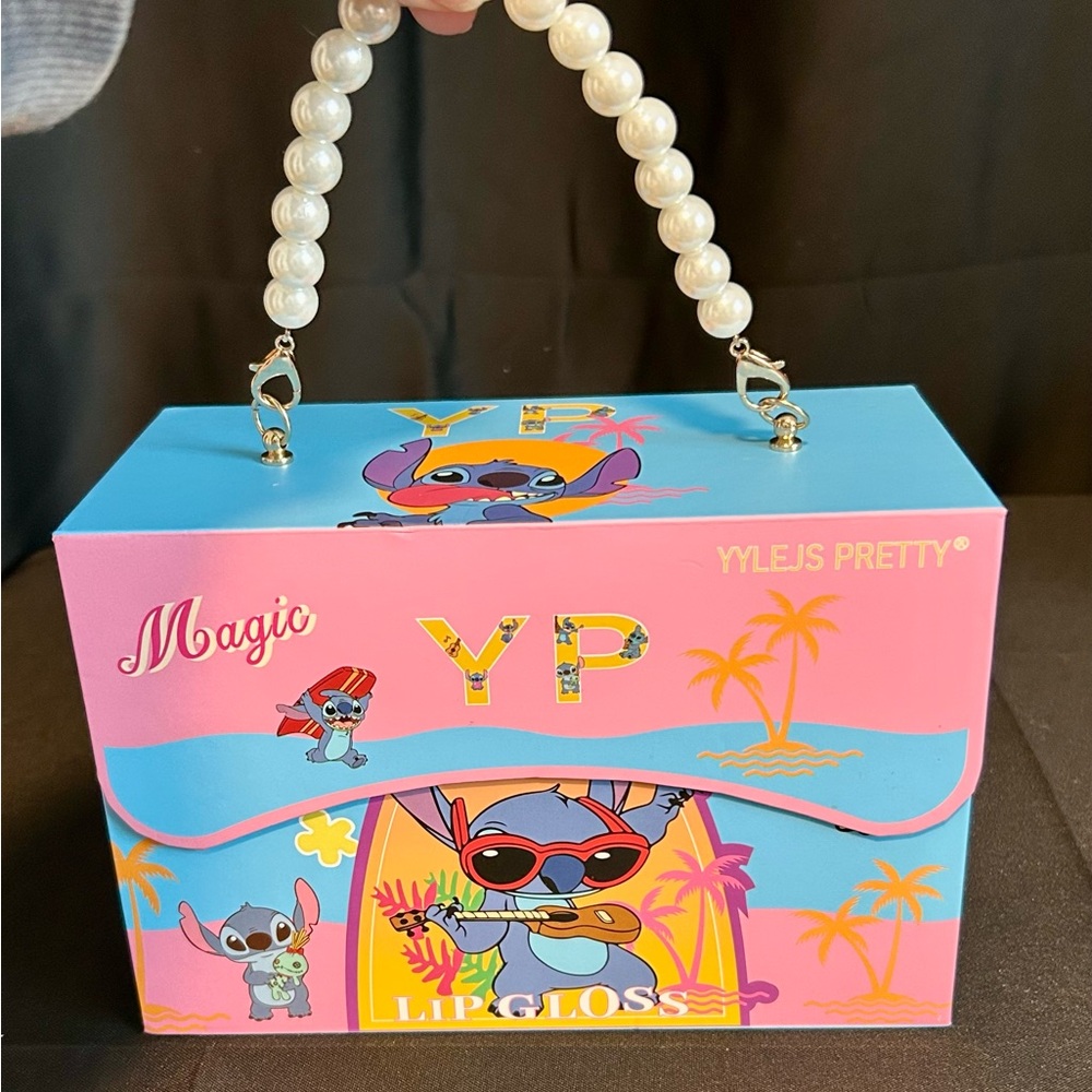 24 Count Stitch Lip Gloss Box with Pearl Handle